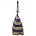9205- NAVY & GOLD STRIPES CANVAS TOTE BAG